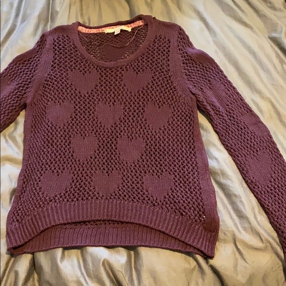 Lauren Conrad Maroon Sweater with heart detail - Picture 1 of 2
